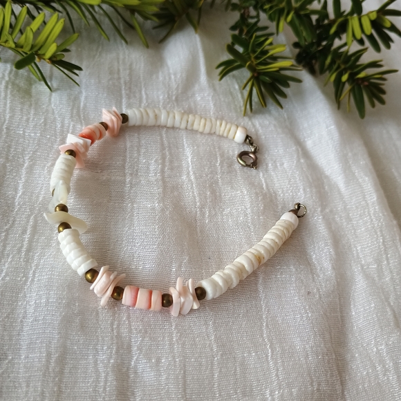 🦪 VTG MOP 🦪 1970s Native American Zuni Heishi, Luhuanus, & MOP fetish bracelet - Picture 5 of 8